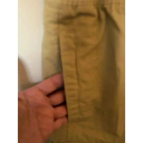 CARRE Mens Pull On Elastic Waist Slice Style Cargo Track Shorts Tan Sz XL - Picture 8 of 9